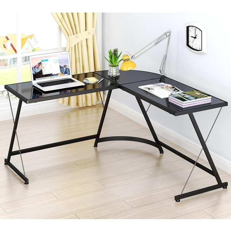 SHW L-Shaped Home Office Wood Corner Desk - Image 3