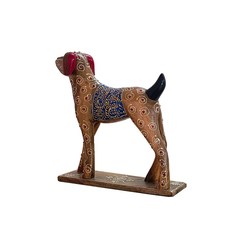 Handcrafted Wooden Dog Figurine - Image 4