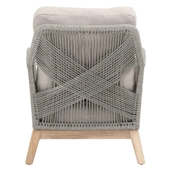Armchair With Comfortable Cushion and Grey Rope Support - Image 5