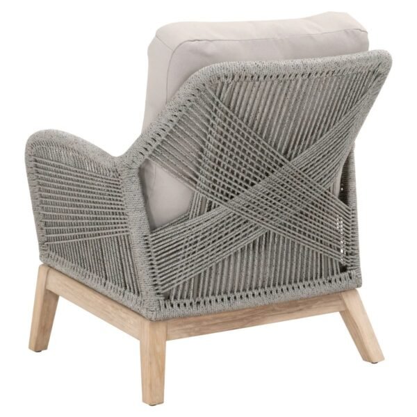 Armchair With Comfortable Cushion and Grey Rope Support - Image 4