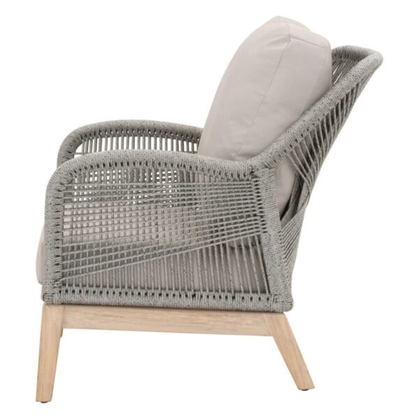 Armchair With Comfortable Cushion and Grey Rope Support - Image 3