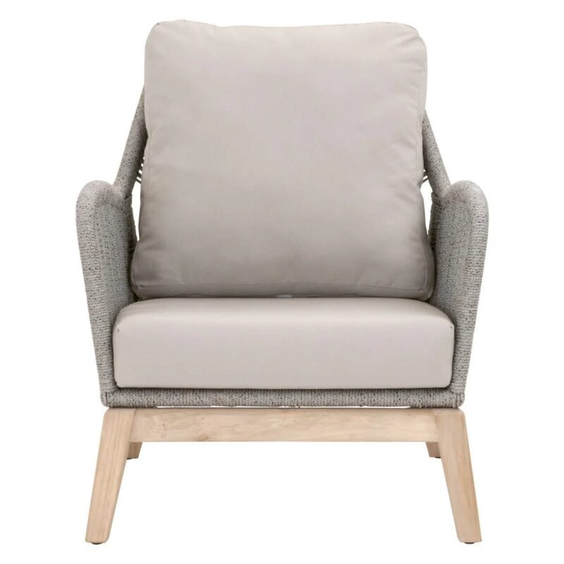 Armchair With Comfortable Cushion and Grey Rope Support