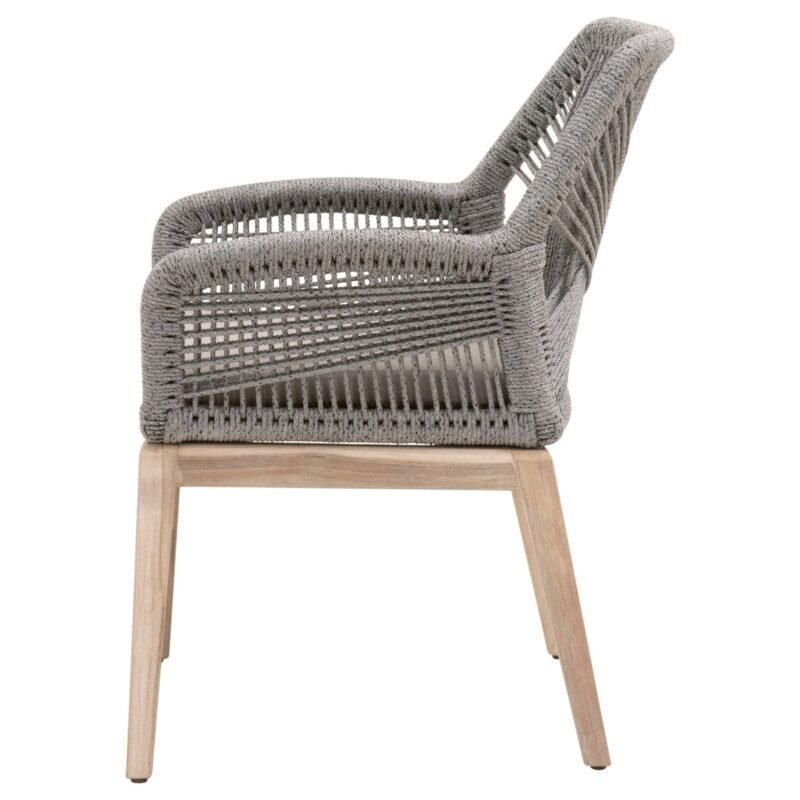 Armchair With PU-Leather Cushion and Off White Rope - Image 3