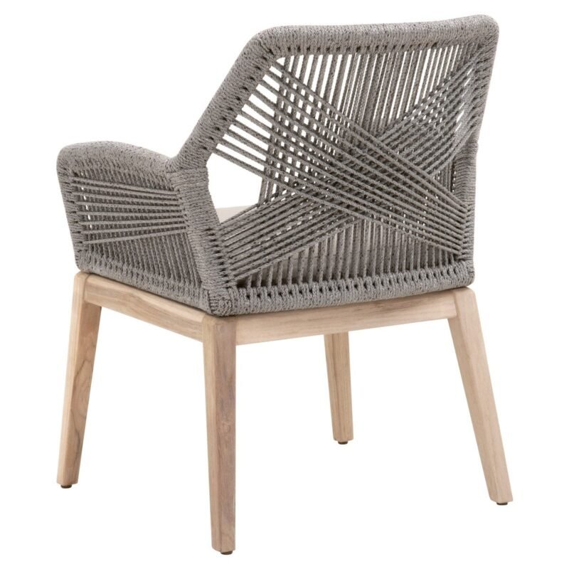 Armchair With PU-Leather Cushion and Off White Rope - Image 4