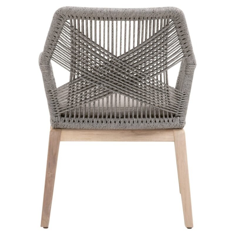 Armchair With PU-Leather Cushion and Off White Rope - Image 5