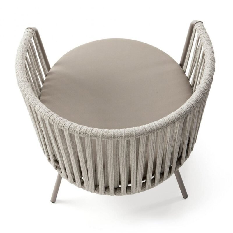 Lounge Armchair With Grey PU Fabric For Outdoor - Image 3