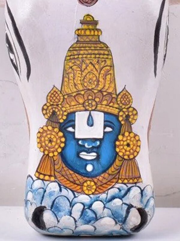 Wall Decor Cow Head Sculpture With Lord Shri Venkatesh Face In Front - Image 2