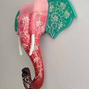 Wall Decor Multi Color Elephant Sculpture