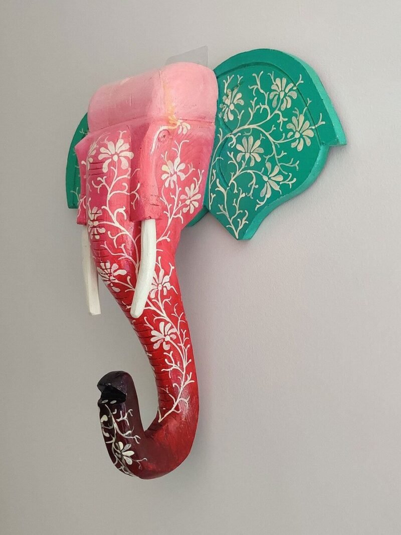 Wall Decor Multi Color Elephant Sculpture
