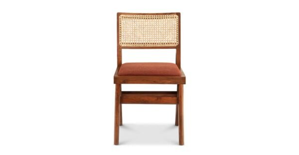 Dining Chair With Natural Cane Back and Leather Seat - Image 5