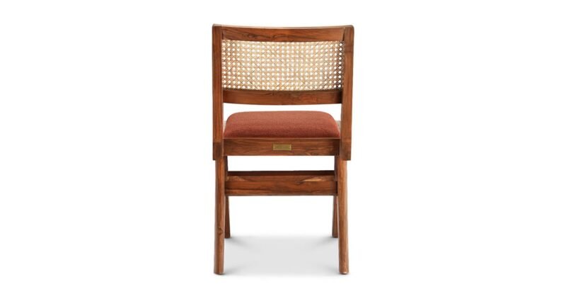 Dining Chair With Natural Cane Back and Leather Seat - Image 3