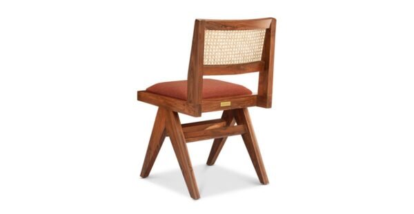 Dining Chair With Natural Cane Back and Leather Seat - Image 4
