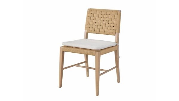 Dining Chair With Soft Fabric Cushion and Jute Strips - Image 4
