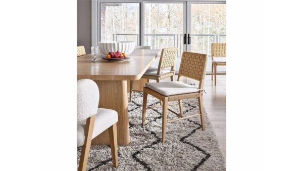 Dining Chair With Soft Fabric Cushion and Jute Strips - Image 3