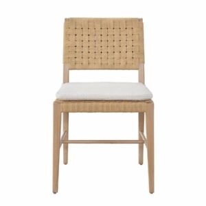 Dining Chair With Soft Fabric Cushion and Jute Strips