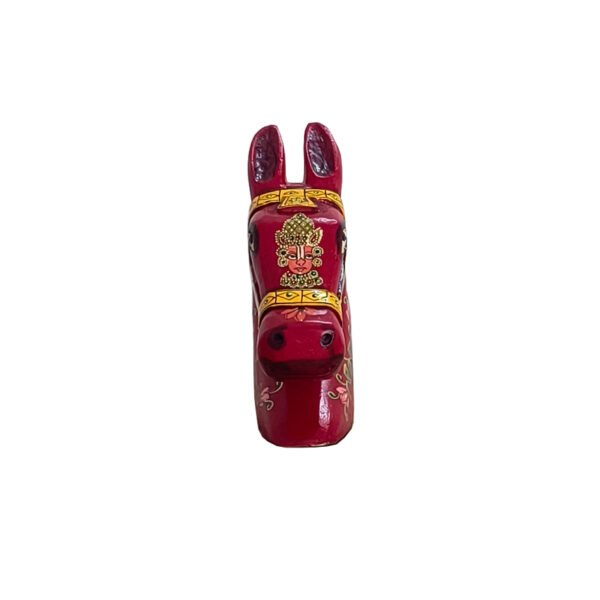 Hand-Painted Wooden Horse Head Sculpture - Image 3