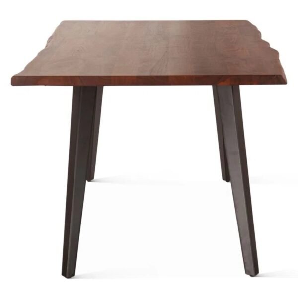 Elegant Acacia Wood Dining Table with Metal Legs – Walnut Finish - Image 3
