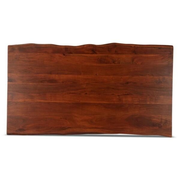 Elegant Acacia Wood Dining Table with Metal Legs – Walnut Finish - Image 5