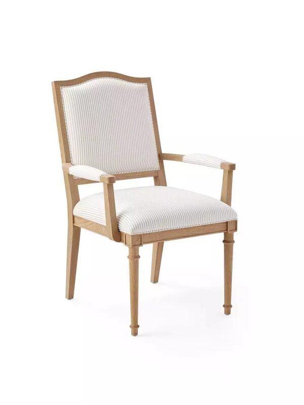 Elegant Wooden Dining Armchair with Padded Seat & Backrest | Classic Comfort - Image 2