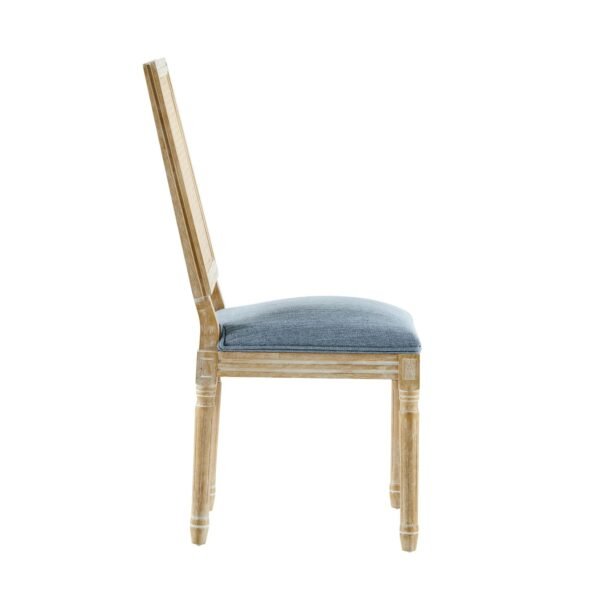 Cane Back Dining Chair with Upholstered Seat Classic Wooden Design - Image 3