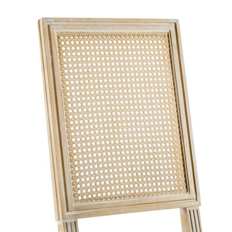 Cane Back Dining Chair with Upholstered Seat Classic Wooden Design - Image 5