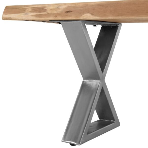 Live Edge Wood and Metal Dining Bench Modern Rustic Seating for Dining Spaces - Image 4