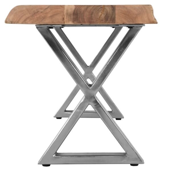 Live Edge Wood and Metal Dining Bench Modern Rustic Seating for Dining Spaces - Image 3